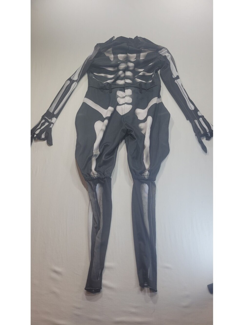 Fortnite Skeleton Full-Body Costume Suit Large - Black and White Bone Print